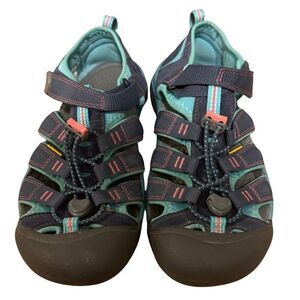 KEEN Newport H2 Water Hiking Sandals - Size 6 Girls, Navy/Teal/Pink